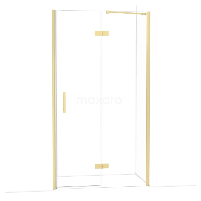 Diamond Duschtür | 110 cm Helles Gold Klarglas Drehtür DDB22652210LG Goldene Duschtür aus Glas mit Scharnieren, geeignet für moderne Bäderserien, elegantes Design und luxuriöse Verarbeitung.