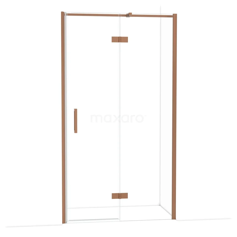 Diamond Douchedeur | 110 cm Koper Helder glas Draaideur DDB22652310KP Douchedeur met koperkleurige afwerking, strak design en helder glas, ideaal voor een moderne badkamer.