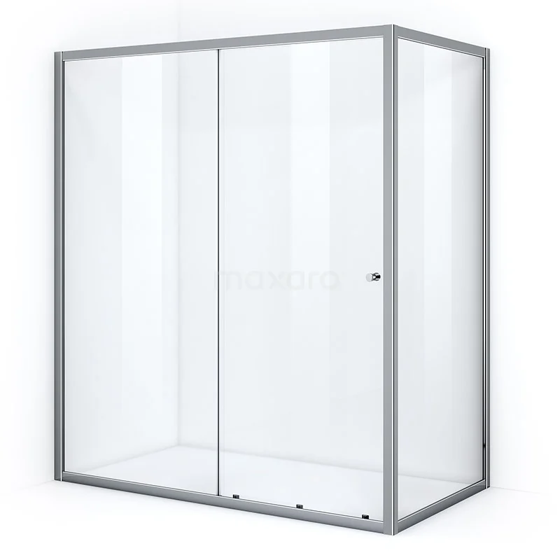 Glass shower enclosure with aluminium frame, sliding door and sleek modern design, perfect for a stylish bathroom.