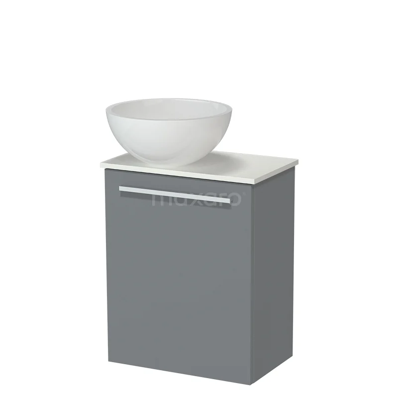 Modulo Pico Toiletmeubel met Waskom | 41 cm Middengrijs Vlak front Mineraalmarmer waskom Solid surface wastafelblad TMK10-18268