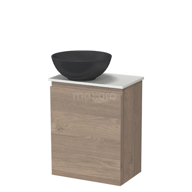 Modulo Pico Toiletmeubel met Waskom | 41 cm Middenbruin eiken Greeploos front Quartz waskom Solid surface wastafelblad TMK10-18589 Modulo Pico Toiletmeubel met Waskom | 41 cm Middenbruin eiken Greeploos front Quartz waskom Solid surface wastafelblad TMK10-18589