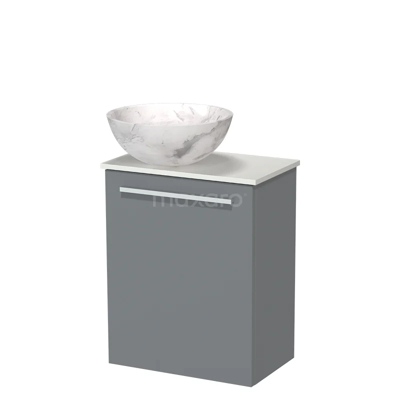 Modulo Pico Toiletmeubel met Waskom | 41 cm Middengrijs Vlak front Natuursteen waskom Solid surface wastafelblad TMK10-18639 Modulo Pico Toiletmeubel met Waskom | 41 cm Middengrijs Vlak front Natuursteen waskom Solid surface wastafelblad TMK10-18639