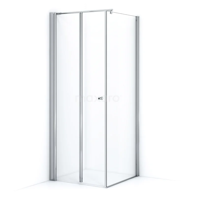 Zircon Comfort Shower enclosure | 80x80 cm Chrome Clear glass Folding door Square L3692_0808L