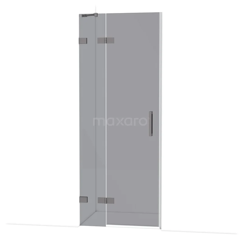 Duschtür Diamond 80 cm 8mm Rauchglas Sicherheitsglas Schwarz Metall DDB21351221ZM Glas Duschtür mit Scharnieren, klares Sicherheitsglas, schlankem schwarzen Griff, ideal für ein modernes Badezimmer.