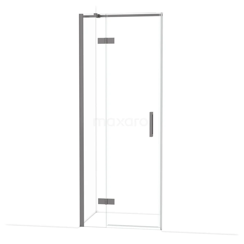 Duschtür Diamond 80 cm 8mm Klar Sicherheitsglas Schwarz Metall DDB21351310ZMN Duschtür mit Eckeinstieg, Klarglas, chromatische Scharniere, modernes Design, ideal für jedes stilvolle Badezimmer.