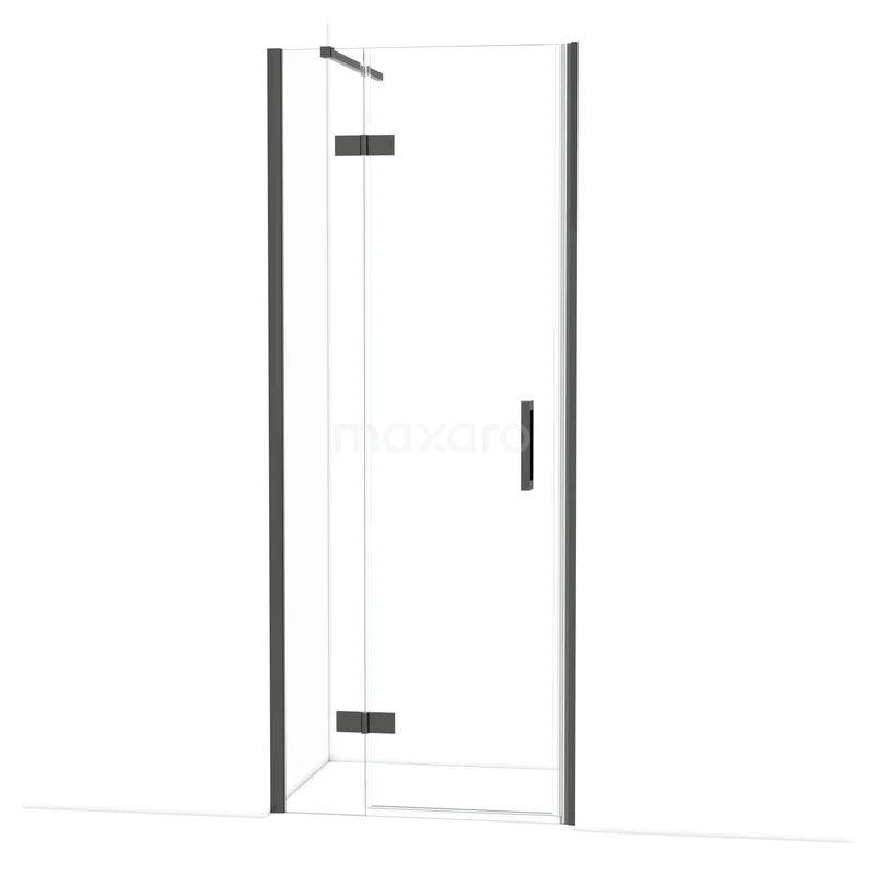 Diamant-Duschtüren DDB21352110BC Glas Duschtür Schwarz matt, Eckmodell mit klarem Design, ideal für ein modernes Badezimmer.