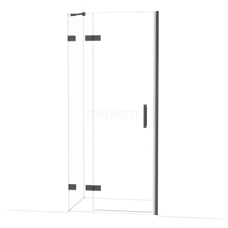 Diamond Douchedeur | 90 cm Zwart chroom Helder glas Draaideur DDB21362220BC Glazen douchewand met deur, zwart frame, strak design; ideaal voor moderne badkamers.