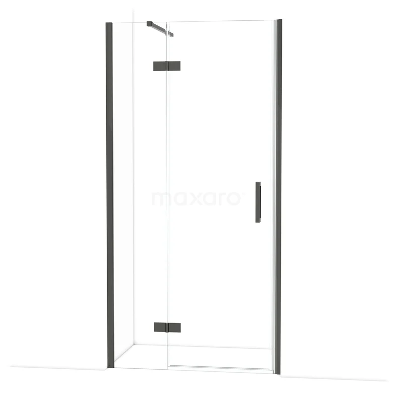 Diamond Douchedeur | 100 cm Zwart chroom Helder glas Draaideur DDB21462110BC Douchecabine met zwarte profielen, helder glas en draaideur, stijlvol en modern design voor een luxe badkamerervaring.