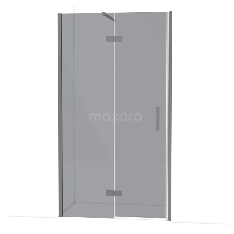 Diamond Shower door | 110 cm Black metal Smoke glass Pivot door DDB21652111ZM Glass shower door, clear glass, with chrome elements and sleek design, ideal bathroom solution for modern showers.