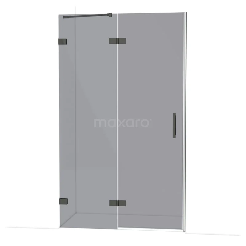 Diamond Douchedeur | 120 cm Zwart chroom Rookglas Draaideur DDB21661221BC Glazen douchewand met draaideur, strak design, transparant veiligheidsglas, ideaal voor moderne badkamerinrichting.