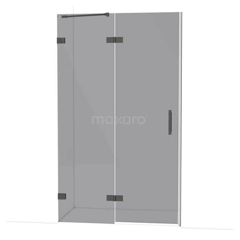 Duschtür Diamond 120 cm 8mm Rauchglas Sicherheitsglas Schwarz Chrom DDB21661221BC Glas Duschwand mit Drehtür, strakes Design, transparentes Sicherheitsglas, ideal für moderne Badezimmergestaltung.