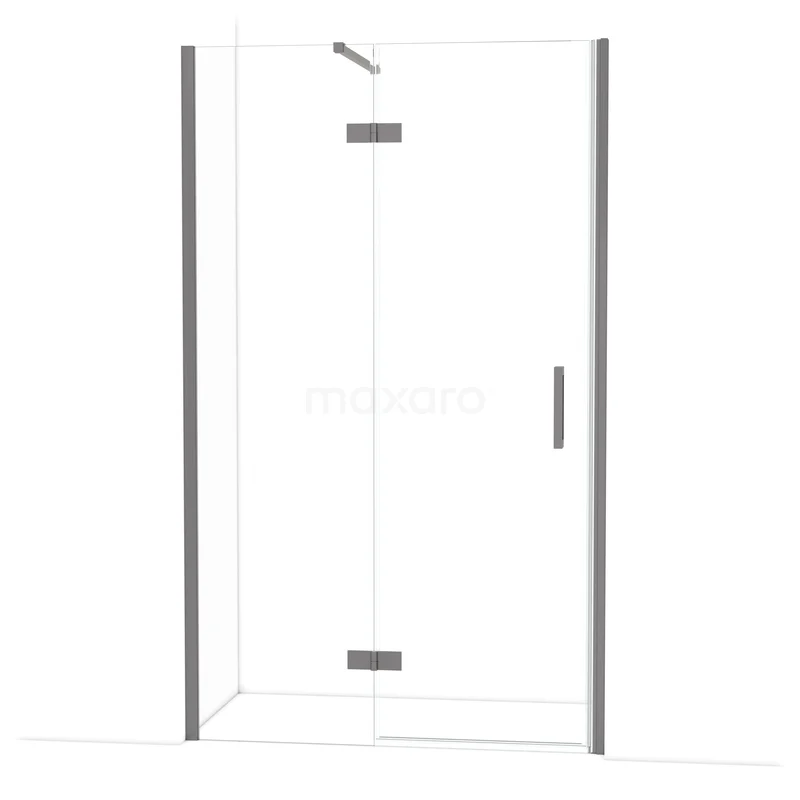 Diamond Douchedeur | 120 cm Zwart metaal Helder glas Draaideur DDB21662110ZM Glazen douchecabine met deur en scharnieren in chroom, modern ontwerp, ideaal voor elke stijlvolle badkamer.