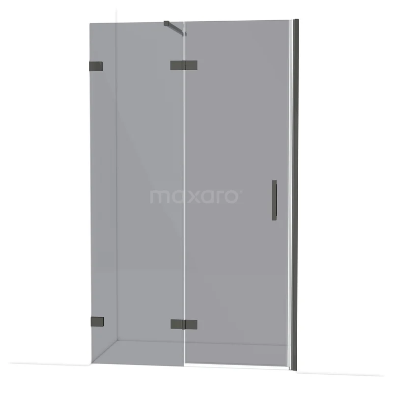 Diamond Douchedeur | 120 cm Zwart chroom Rookglas Draaideur DDB21662121BC Glazen douchewand met hoekdesign, helder glas en zwarte accenten, ideaal als stijlvolle afscheiding in de moderne badkamer.