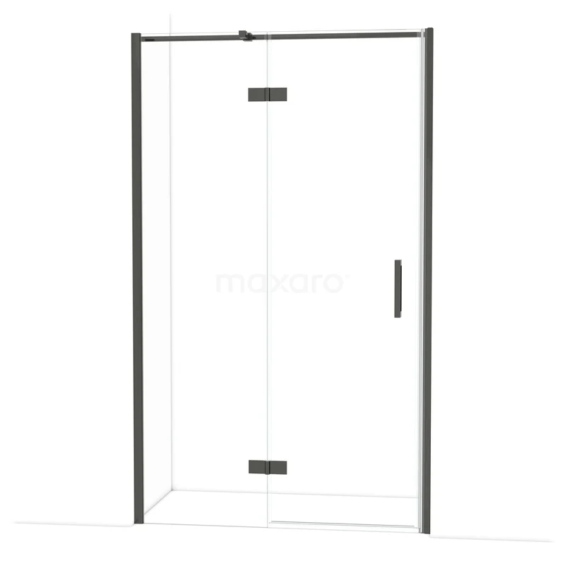 Diamond Douchedeur | 120 cm Zwart chroom Helder glas Draaideur DDB21662310BC Douchedeur mat zwarte omlijsting, helder glas, moderne uitstraling, ideaal voor minimalistische badkamer inrichting.