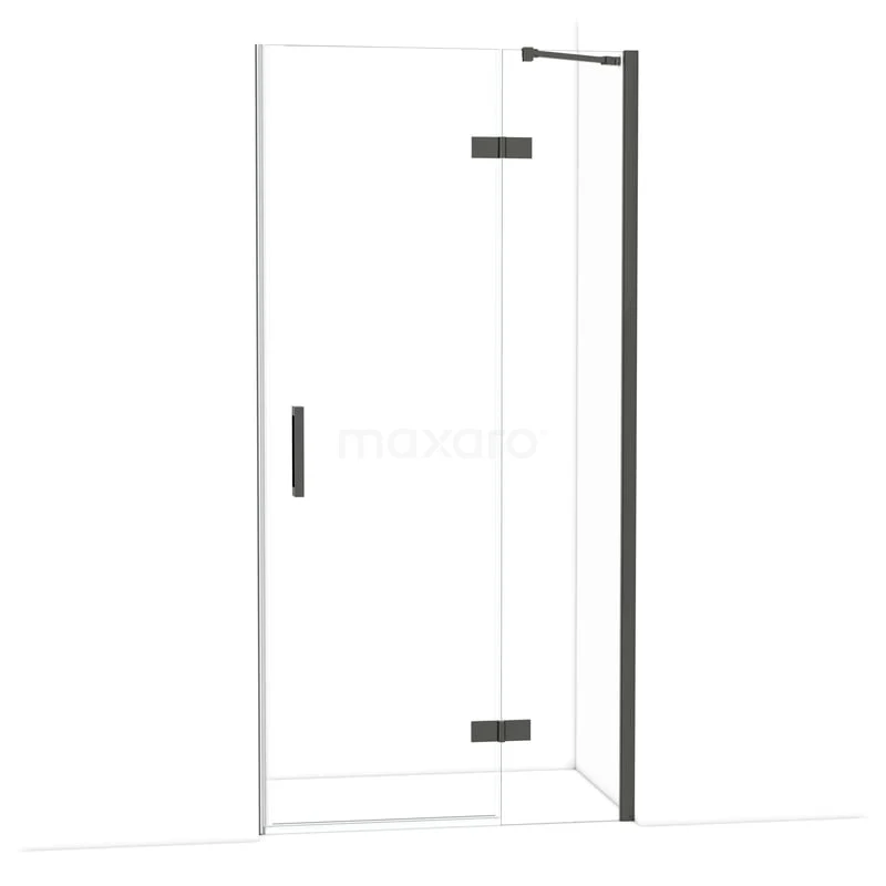 Diamond Douchedeur | 100 cm Zwart chroom Helder glas Draaideur DDB22461210BCN Douchedeur met zwart frame, helder glas en draaideur, ideaal voor een moderne badkamer.