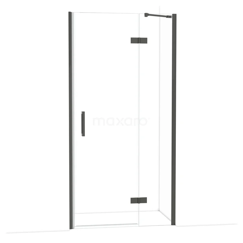 Diamond Douchedeur | 100 cm Zwart chroom Helder glas Draaideur DDB22462210BC Douchedeur met helder glas, zwarte profielen en handgreep. Perfecte toevoeging aan een moderne badkamerstijl.