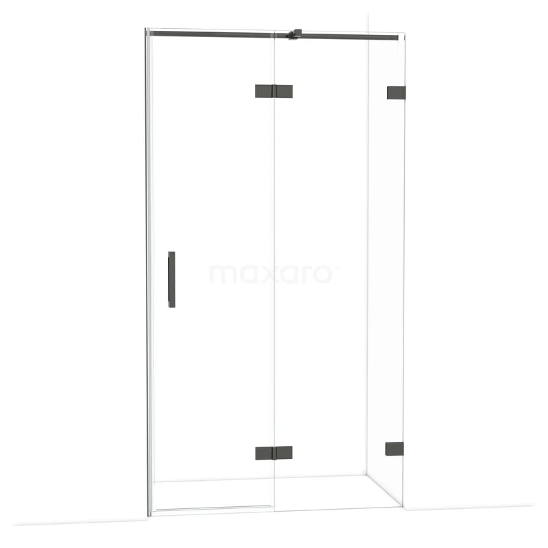 Duschtür Diamond 110 cm 8mm klares Sicherheitsglas Schwarz Chrom DDB22651320BC Duschtür schwarz mattglas, industrielle stil, minimalistisches design, ideal für eine moderne badezimmergestaltung.