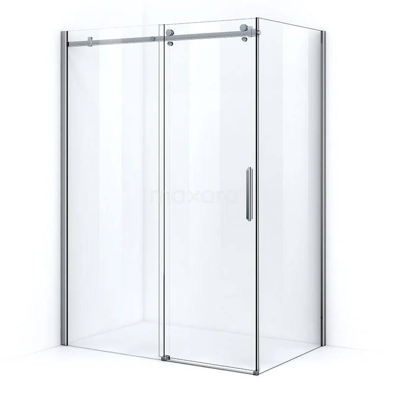 Duschkabine Crystal Allure 150x100cm aus klarem Sicherheitsglas mit Schiebetür Vierkant-Rollensystem Chrom L5120-1510C Glas Duschkabine mit Schiebetür, Klarglas und Aluminium Profile, ideal für ein modernes Badezimmer.