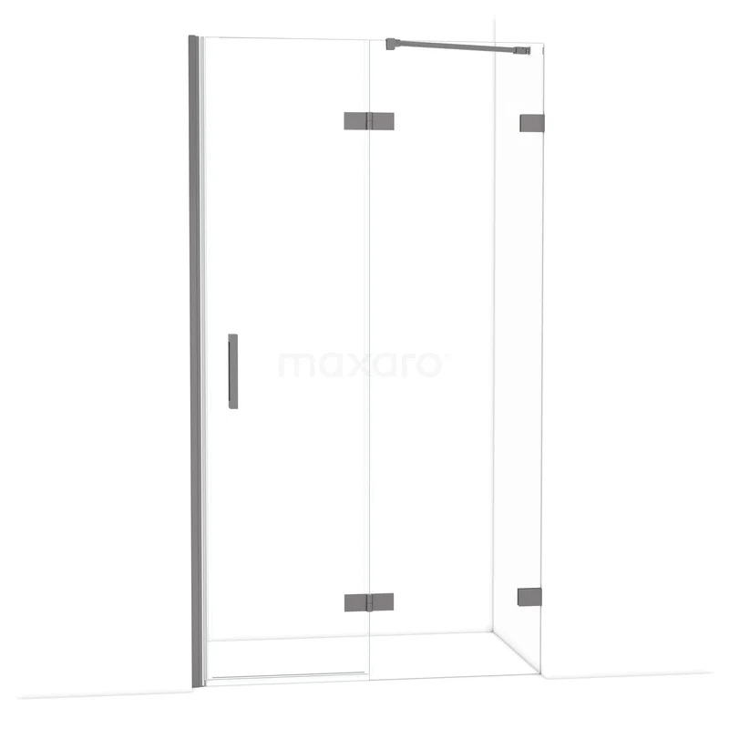 Diamant-Duschtüren DDB22652220ZM Duschwand mit Eckaufstellung, Klarglas und verchromten Scharnieren, perfekt für eine moderne Badezimmergestaltung.