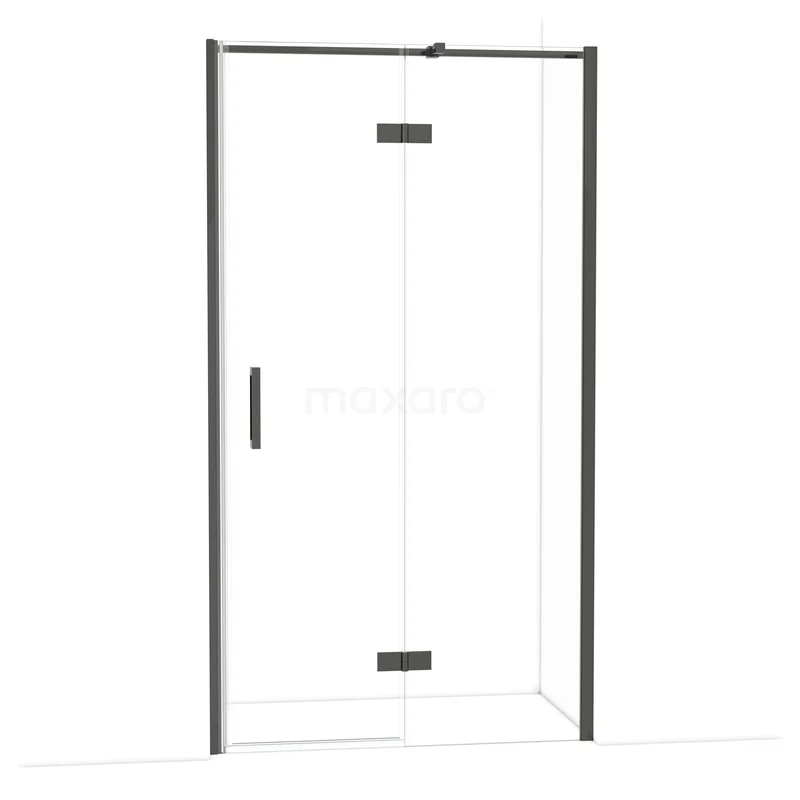 Diamond Douchedeur | 110 cm Zwart chroom Helder glas Draaideur DDB22652310BC Douchedeur zwart aluminium met helder glas, draaideur van serie Modern Clean, ideaal voor een stijlvolle badkamerinrichting.