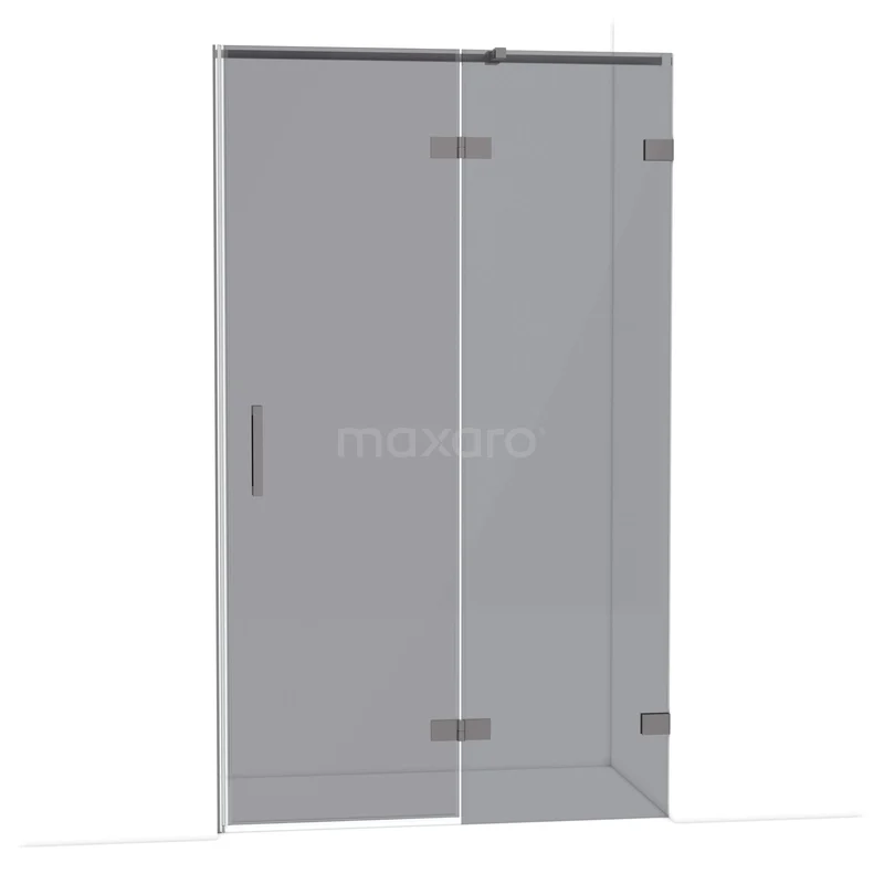 Diamond Shower door | 120 cm Black metal Smoke glass Pivot door DDB22661321ZM Glazen douchewand met schuifdeur, transparant design, chromen afwerking, ideaal voor moderne badkamerindeling.