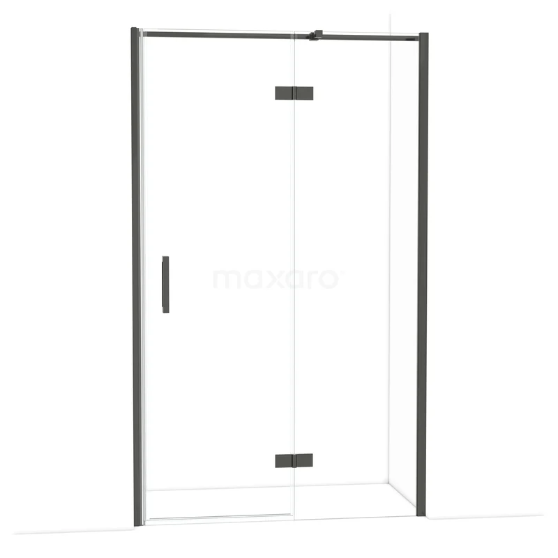 Diamond Douchedeur | 120 cm Zwart chroom Helder glas Draaideur DDB22662310BC Douchecabine zwart frame, heldere glazen deuren; modern design, perfect voor een stijlvolle badkamer.