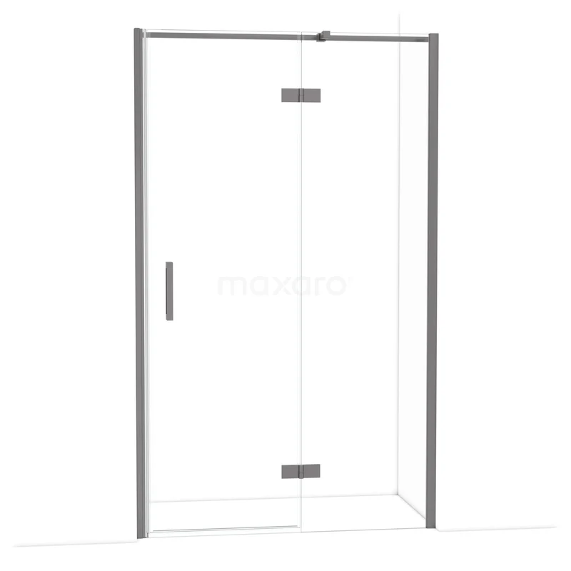 Diamond Douchedeur | 120 cm Zwart metaal Helder glas Draaideur DDB22662310ZM Glazen douchedeur met chroomprofiel en strak design, ideaal voor een moderne badkamer.