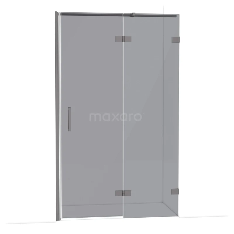 Diamant-Duschtüren DDB22662321ZM Duschwand aus Klarglas mit metallenen Scharnieren, schlankes Design, ideal für ein modernes Badezimmer.