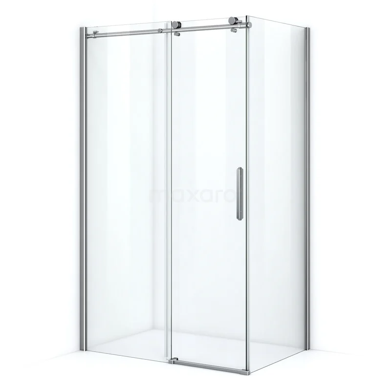 Duschkabine Crystal Allure 110x80cm aus klarem Sicherheitsglas mit Schiebetür Rundrollensystem Chrom L6120-1108C Duschkabine mit Klarglas und Aluminiumprofilen, Schiebetürdesign, ideal für ein modernes Badezimmer.