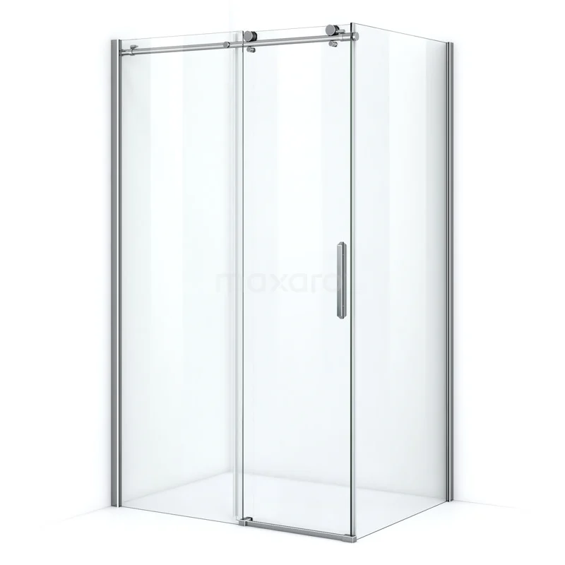 Duschkabine Crystal Allure 110x90cm aus klarem Sicherheitsglas mit Schiebetür Rundrollensystem Chrom L6120-1109C Duschkabine mit Schiebetür, eckigem Design, Klarglas und chromatischen Akzenten, ideal für ein modernes Badezimmer.