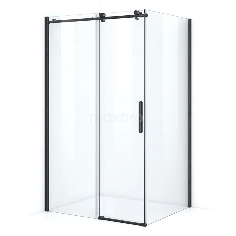 Crystal Allure Shower enclosure | 120x100 cm Matte black Clear glass Sliding door Rectangle L6120-1210M