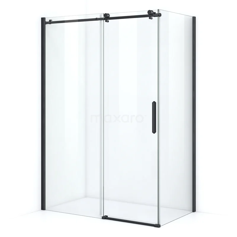 Crystal Allure Shower enclosure | 130x80 cm Matte black Clear glass Sliding door Rectangle L6120-1308M