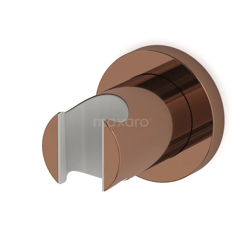 Handbrausehalter Radius, Wandmontage, Glänzendes Kupfer 55.156.100GKP Wandhalter in Kupferfarbe mit modernem rundem Design, ideal als stilvolles Accessoire im Badezimmer.