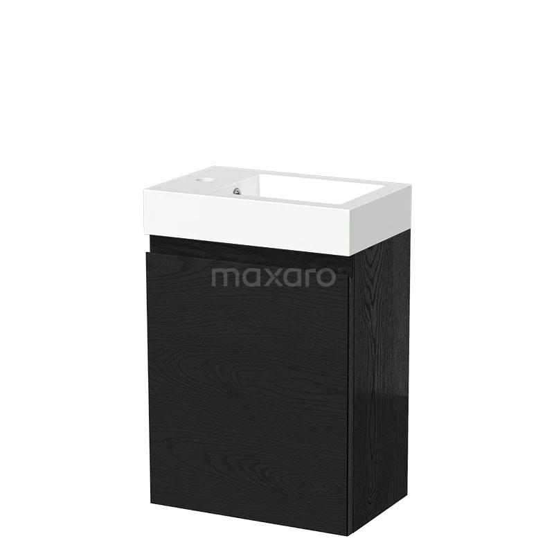 Modulo Pico WC-Möbel mit Waschbecken | 40 cm Schwarze Eiche Grifflose Front Mineralguss TMW10-00496 Modulo Pico WC-Möbel mit Waschbecken | 40 cm Schwarze Eiche Grifflose Front Mineralguss TMW10-00496