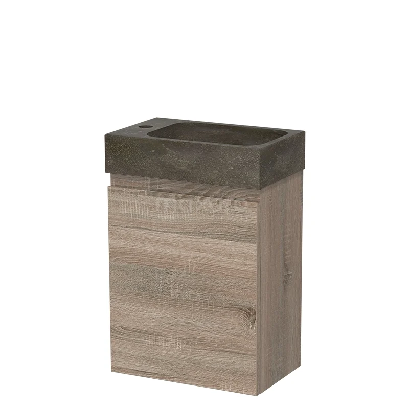 Modulo Pico Toilet unit with basin | 40 cm Oak Handleless front Natural stone TMW10-00518 Modulo Pico Toilet unit with basin | 40 cm Oak Handleless front Natural stone TMW10-00518