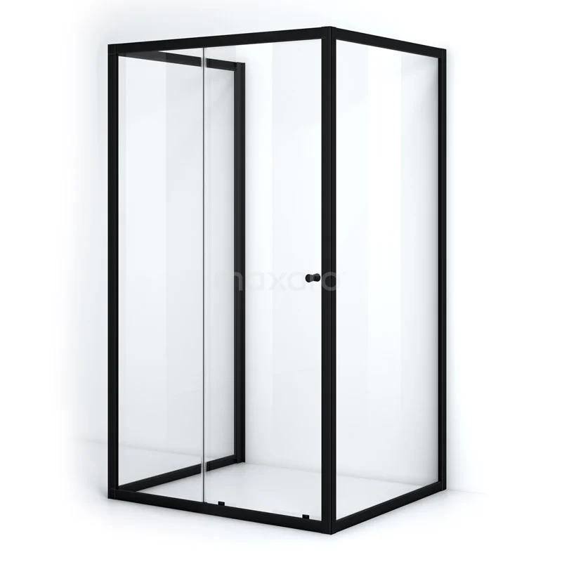 Ruby Allure Shower enclosure | 110x100 cm Matte black Clear glass Sliding door Semi-detached rectangle U0920-1110MN