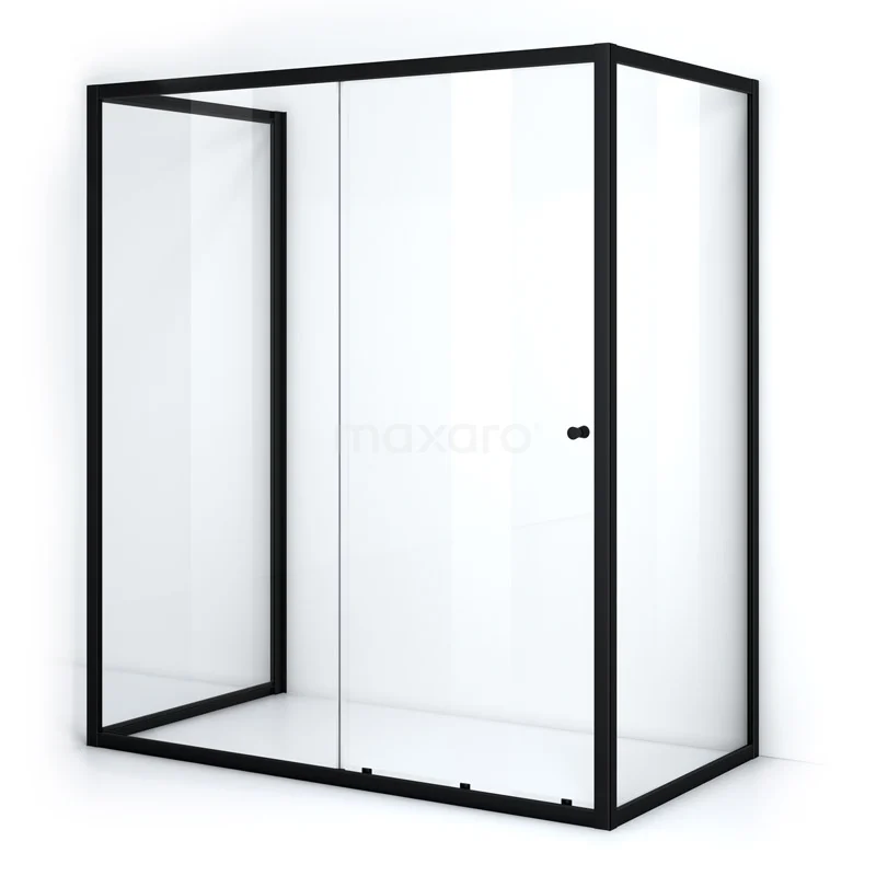 Ruby Allure Shower enclosure | 180x90 cm Matte black Clear glass Sliding door Semi-detached rectangle U0920-1809M