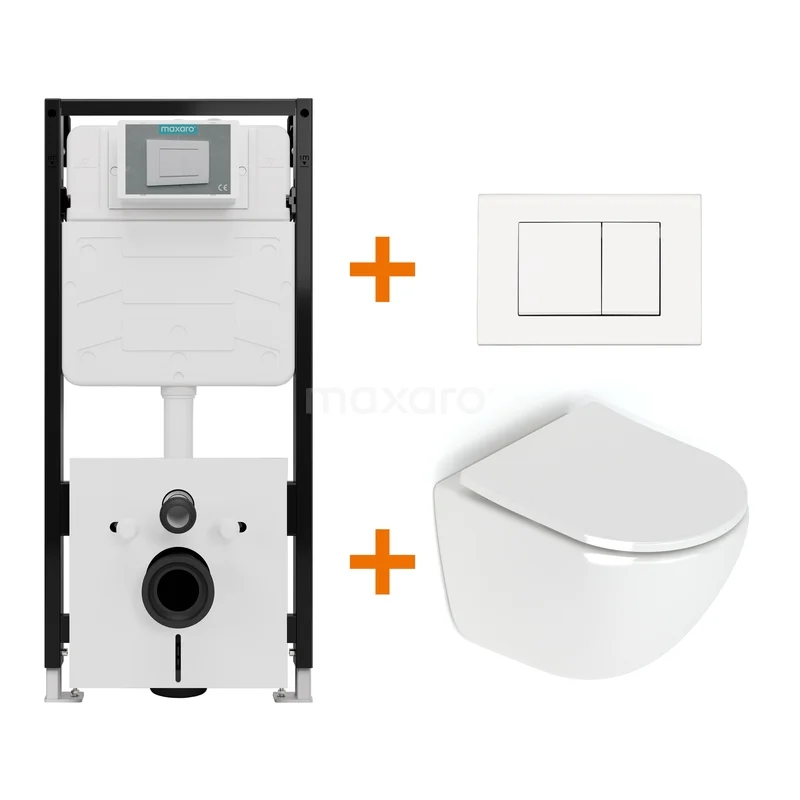 WC-Set Hochglanz Weiß ohne Spülrand + Maxaro Flush Pro Unterputzspülkasten mit Geräuschisolierung TOI4237 TOI4237_Hw.jpg