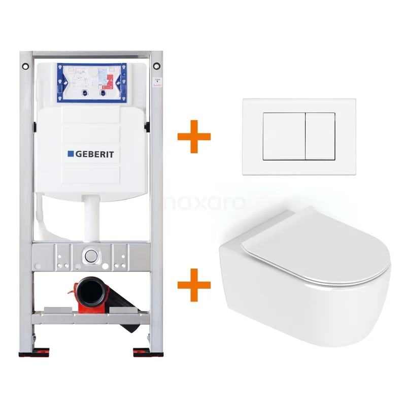 WC-Set Hochglanz Weiß ohne Spülrand + Maxaro Flush Slim Pro Unterputzspülkasten mit Schallschutz TOI4437 TOI4437_Hw.jpg