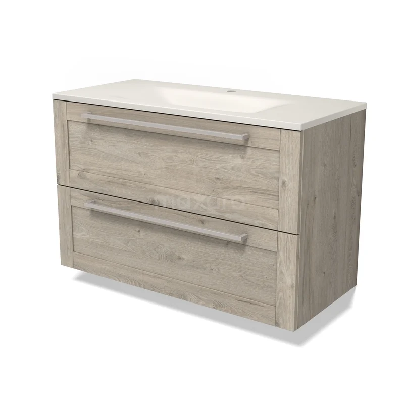 Modulo Waschtische | 100 cm Hellgraue Eiche Rahmen front Solid Surface 2 übereinanderliegende Schubladen BMW17-05878 Modulo Waschtische | 100 cm Hellgraue Eiche Rahmen front Solid Surface 2 übereinanderliegende Schubladen BMW17-05878