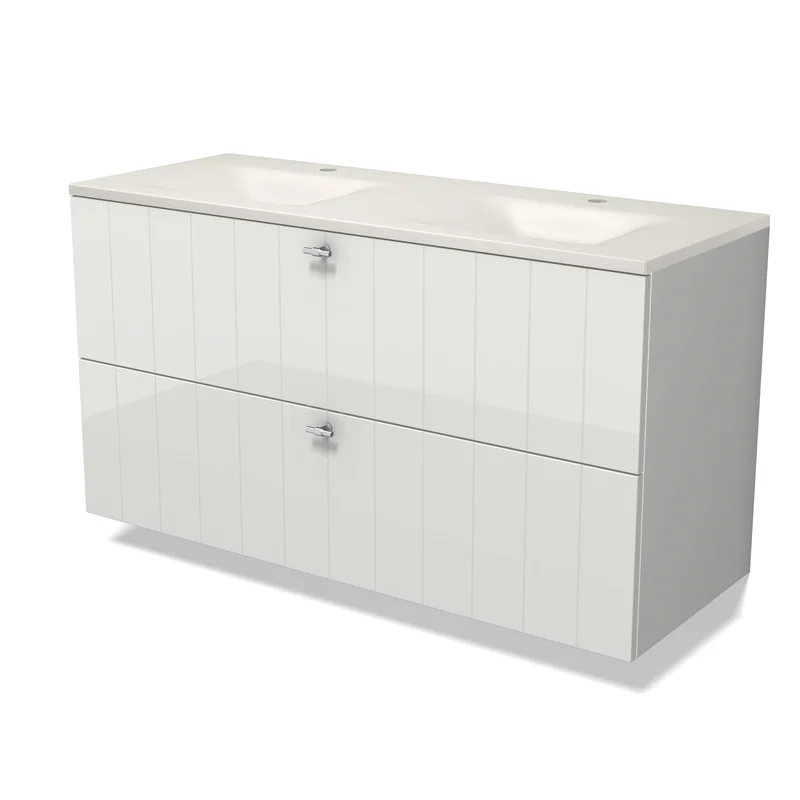 Modulo Waschtische | 120 cm Hochglanz Weiß Lamelle front Solid Surface 2 übereinanderliegende Schubladen BMW17-05927 Modulo Waschtische | 120 cm Hochglanz Weiß Lamelle front Solid Surface 2 übereinanderliegende Schubladen BMW17-05927