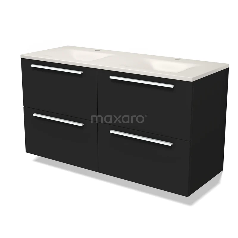 Modulo Waschtische | 120 cm Matt Schwarz Flach front Solid Surface 4 Schubladen BMW18-01377 Modulo Waschtische | 120 cm Matt Schwarz Flach front Solid Surface 4 Schubladen BMW18-01377