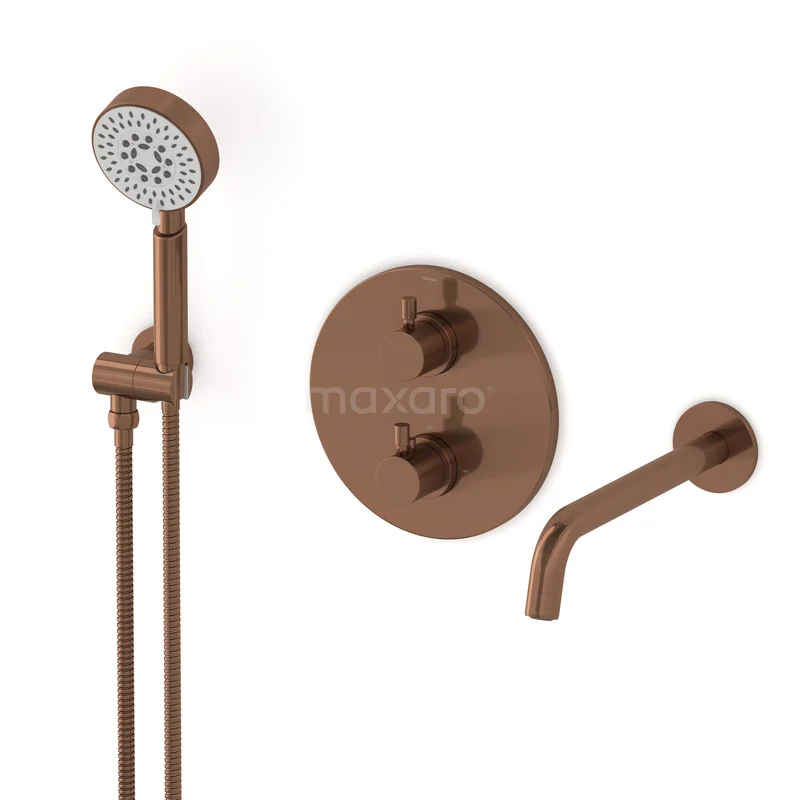 Radius Inbouw badkranenset | Koper Thermostaatkraan met handdouche 5 standen CIK55-00019 Radius Inbouw badkranenset | Koper Thermostaatkraan met handdouche 5 standen CIK55-00019
