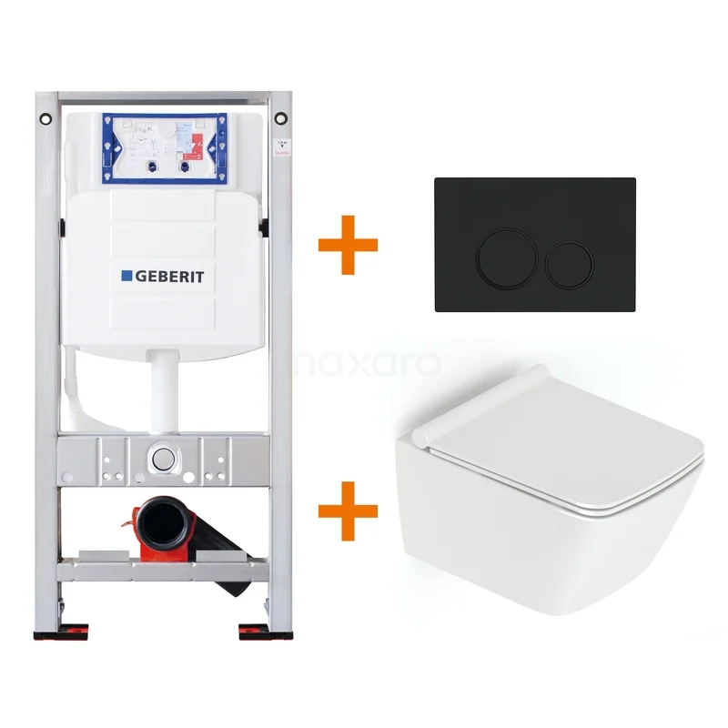 Toiletsets Hoogglans wit met Spoelrand + Geberit UP320 inbouwreservoir met geluidsisolatie TOI4698 Toiletsets Hoogglans wit met Spoelrand + Geberit UP320 inbouwreservoir met geluidsisolatie TOI4698