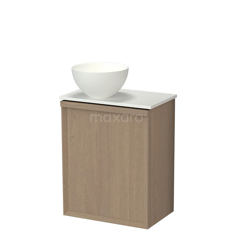 Modulo Plus Pico Toiletmeubel met waskom | 41 cm Naturel eik Facet front Mat wit Solid surface waskom TMK10-18012 Modulo Plus Pico Toiletmeubel met waskom | 41 cm Naturel eik Facet front Mat wit Solid surface waskom TMK10-18012