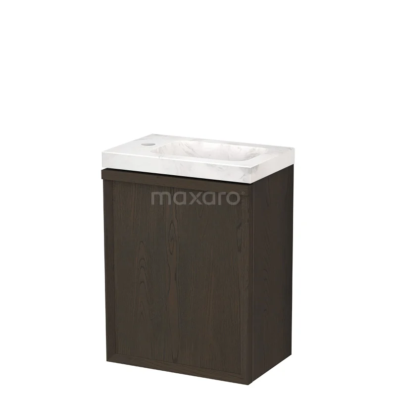 Modulo Plus Pico WC-Möbel mit Waschbecken | 40 cm Espresso Eiche Facettenfront Naturstein TMW10-00979 Modulo Plus Pico WC-Möbel mit Waschbecken | 40 cm Espresso Eiche Facettenfront Naturstein TMW10-00979