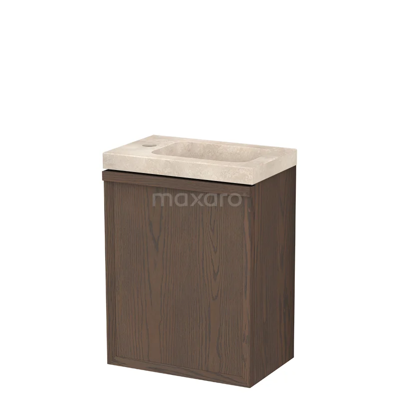 Modulo Plus Pico WC-Möbel mit Waschbecken | 40 cm Kakao Eiche Facettenfront Naturstein TMW10-00914 Modulo Plus Pico WC-Möbel mit Waschbecken | 40 cm Kakao Eiche Facettenfront Naturstein TMW10-00914