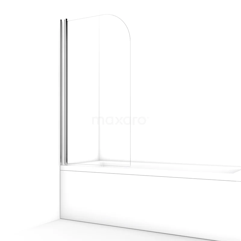 Zircon Comfort Bath screen | 80 cm Chrome Swivel Clear glass S8010-0800