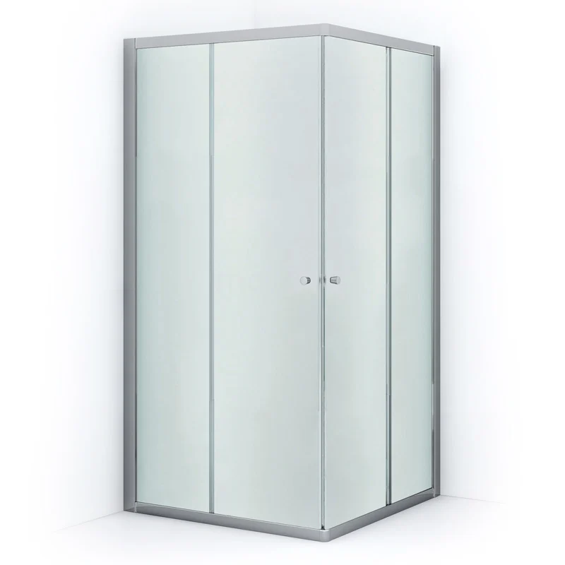 Ruby Allure Shower enclosure | 90x90 cm Chrome Frosted glass Sliding door Square L0840-0909CN