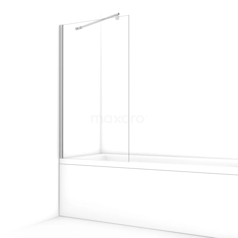 Zircon Comfort Bath screen | 75 cm Chrome Clear glass BW-07511